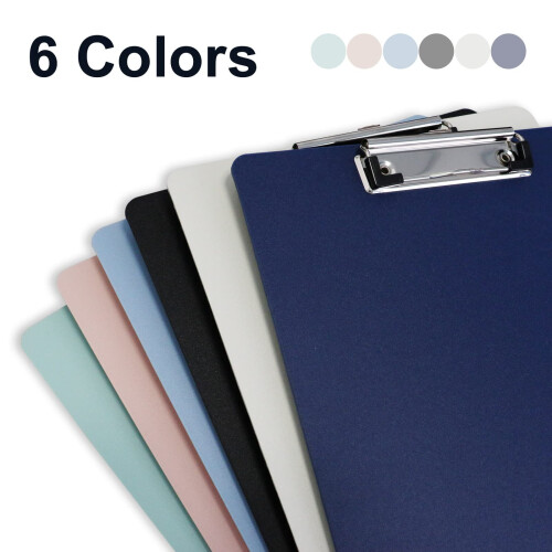 BOMEI PACK Plastic Clipboard, 6-Pack Assorti Kleuren, 12.5 x 9 Inch 2