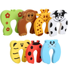 7Pcs Finger Pinch Guard, HNYYZL Cartoon Animal Door Stop Soft Foam Cushion Baby Finger Protector, Prevent Finger Pinch Injuries, Slamming Door, and