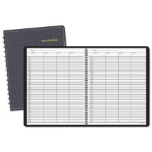 AT-A-GLANCE 8031005 Undatiertes Tagesterminbuch für vier Personen, 8 1/2 x 10 7/8, Schwarz