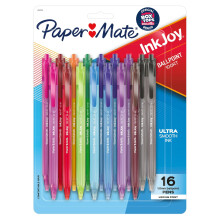 Paper Mate InkJoy 100RT Retractable Ballpoint Pens Medium Point (1.0mm) Assorted 16 Count