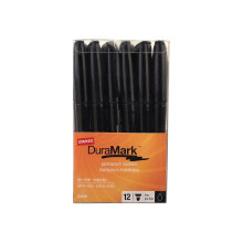 STAPLES 910000 Duramark Permanente Markers Fijn Punt Zwart 12/Verpakking (20468-Cc)
