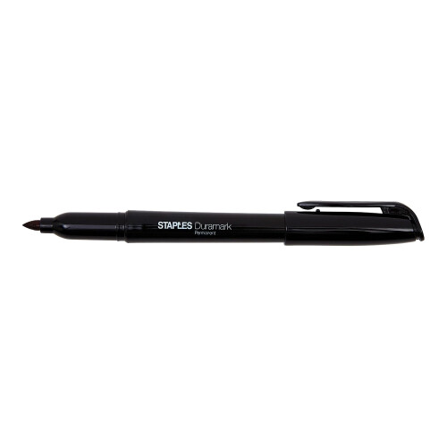 Staples STAPLES 910000 Duramark Permanent Markers Fine Point Black 12/Pack (20468-Cc) 1