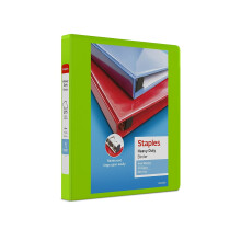 Zszywki 82699 Wytrzymaly, 1-calowy segregator z 3 pierscieniami Chartreuse (24666)