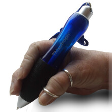 Bolgrafo tixotrpico Super Big Fat para artritis (paquete de 5) tinta azul cuerpo azul + 5 recambios de tinta
