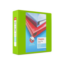 Staples 82667 Zware 3-Inch 3-Ring View Binder Chartreuse (24692)