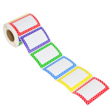 L LIKED 500 Aufkleber, 8,9 x 5,7 cm, Farben, schlichte Namensschild-Etiketten mit perforierter Linie fr Schule, Bro, Zuhause (Stern  500 Etike
