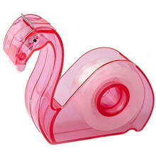 Dispenser di nastro ricaricabile Pink Flamingo con nastro trasparente da 3/4 pollici