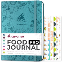 Clever Fox Food Journal Pro - Pianificatore di dieta e benessere per donne e uomini - Diario di perdita di peso con monitoraggio delle calorie -