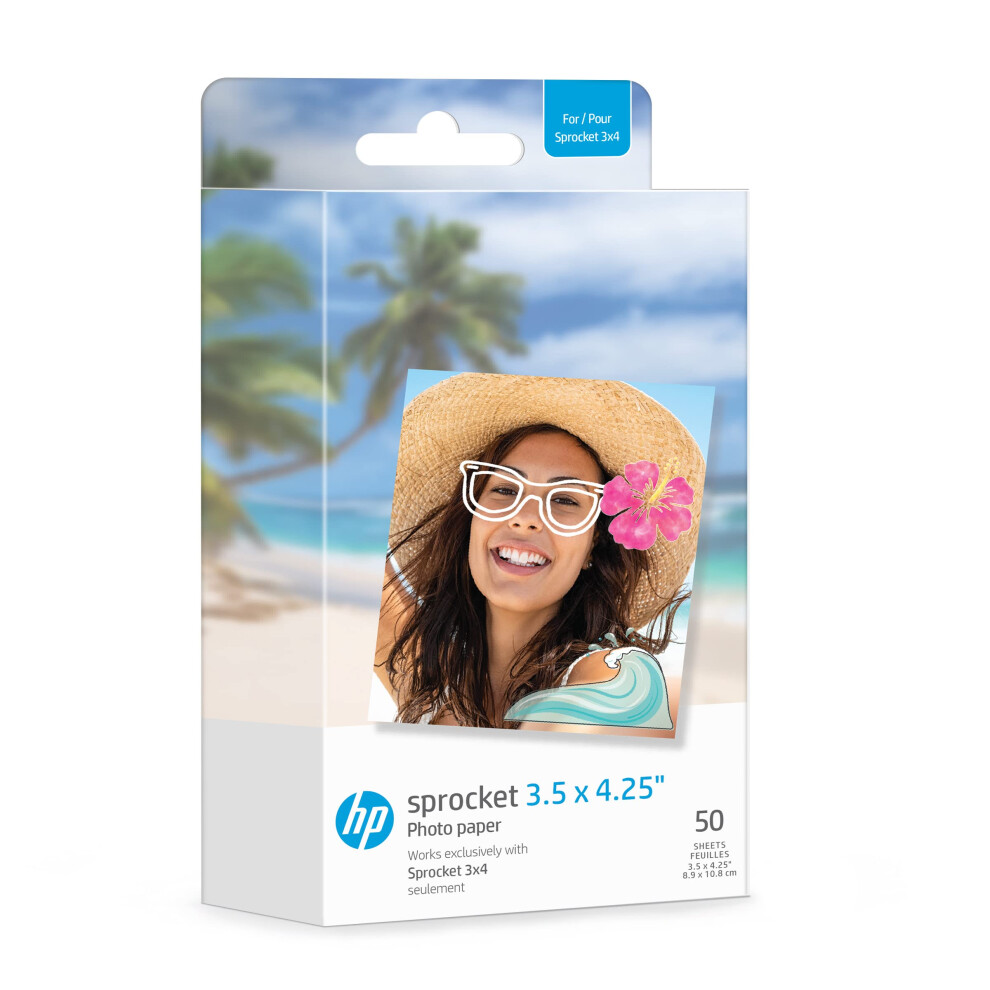 Hp Zink 3.5X4.25 Sticky Back Paper For Sprocket 3X4 - 50 Pack