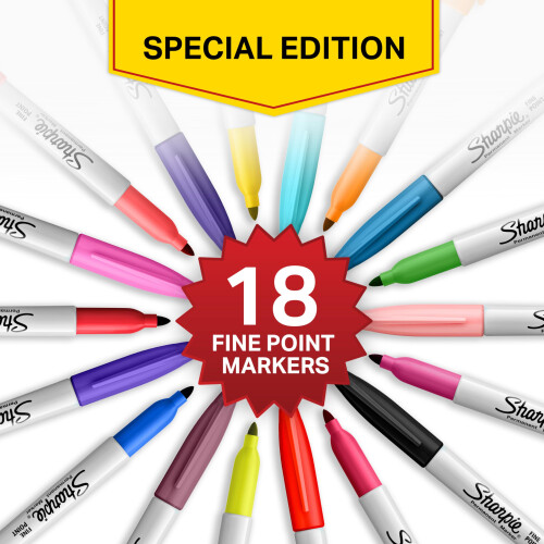 Sharpie Sharpie Permanent Marker Set Limited Edition Colour Assortment 18 Pack 1