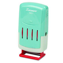 Xstamper ECO-GREEN 52111 VersaDater Stämpel, Meddelande Dater, 1 x 5/32, För-inköpt, Röd