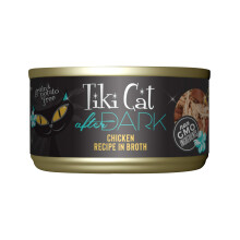 Tiki Cat After Dark Chicken magas fehrjetartalm s 100%-ban nem GMO sszetevoket tartalmaz nedves macskaeledel felnott macskknak 2,8 oz. Kannk (