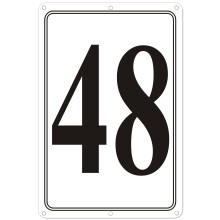i-CowFun Letreros numricos de aluminio premium 48 Letreros numerados de metal de 12 ""x 8"" para exteriores para estacionamientos Piso Muelle Canc