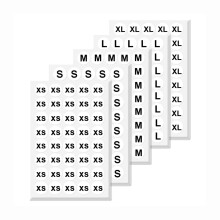 Maatstickers voor kleding Set van 2000 ronde zelfklevende 3/4""-labels Inclusief klein medium groot (XS S M L XL) Kledingmaatstickers Wit met zwarte t