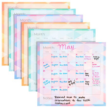 Paper Junkie 6-pack ongedateerd maandelijks zelfklevend Peel and Stick-kalender Droog uitwisbare herbruikbare kalender voor aan de muur Thuiskantoor
