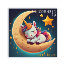 Unicorn Kalender 2026 Groot 12 x 12 inch Cadeau voor Unicorn Lovers Kalender