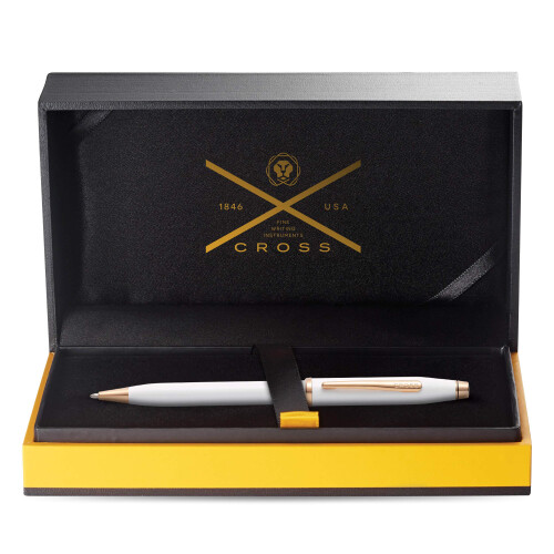 Cross Cross Century II White Lacquer/Rose Gold Ballpoint Pen 2