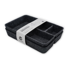 Welaxy Lot de 2 tiroirs de rangement pour dchets, 4 compartiments, pour bureau, maison, dortoir, 2 sparateurs, plateaux en feutre, tiroirs, ran
