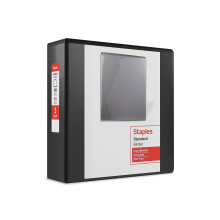 Staples 3-Ring Map, 3 Inch D-Ring Organizer voor Thuis, Kantoor, School, Tot 600 Bladzijdes, Zwart