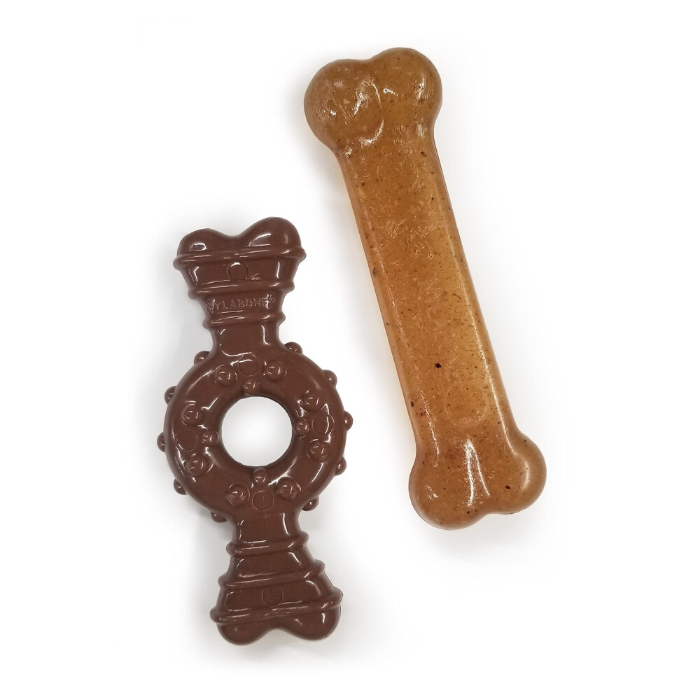 Photos - Dog Toy Nylabone Puppy Ring and Bone Petite NP201TPP (Twin Pack)