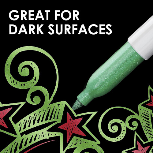 Sharpie SHARPIE Metallic Permanent Markers Fine Point Silver 2 Count 2