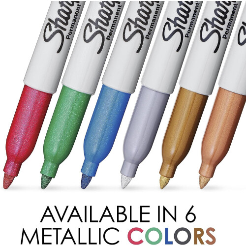 Sharpie SHARPIE Metallic Permanent Markers Fine Point Silver 2 Count 1