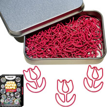S?de papirclips 60 STK Blomsterformede papirclips Tulipanbogm?rker Clips Assorterede farver Sjove kontorgaver til kvinder M?nd Kolleger L?rere St