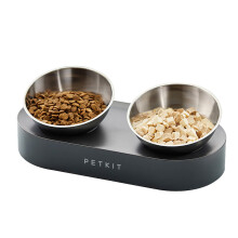 PETKIT CYBERTAIL Elevated Dog Cat Stainless Steel Bowls, 15 Tilted Raised Cat Food and Water Bowls, Stress Free Food Grade Material, Nonslip No