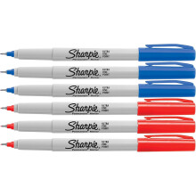 Sharpie Blue Red Ultra Fin Point Permanent Markers 6-Count (3 Blue 3 Red) Kontors-/skolmaterial