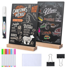 ONUPGO Confezione da 2 lavagne da tavolo con supporto base 8 x 12 pollici Lavagna per menu Cartelli per negozi Alimenti Bacheche per feste Matrim