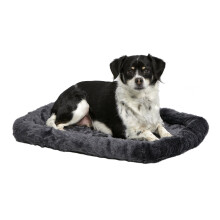 MidWest Homes for Pets QuietTime Dog Bed - Gray Faux Fur Bolster Ultra-Soft and Machine Washable Fits 24-Inch Crates and Carriers for Small Breed