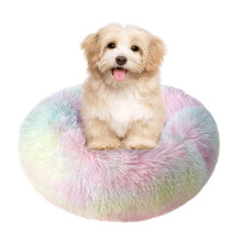 otoez Kitten Puppy Bed Extra Small XS Round Dog Cat Beds Anti Anxiety Plush Pet Calming Donut Bed with Non-Slip Waterproof Bottom Washable (15.7""""