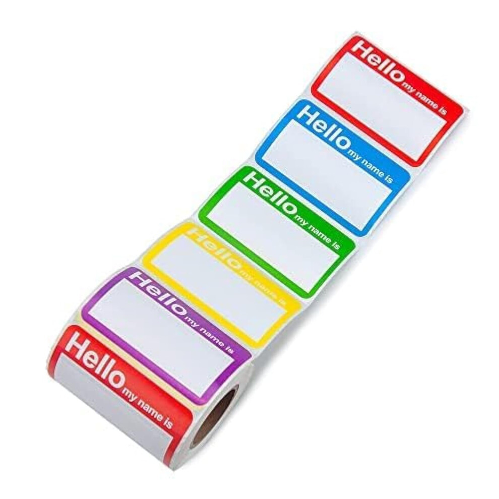 Photos - Accessory L LIKED 400 Stickers -3.5"""" x 2.25"""" Colors Plain Name tag Labels for Clothes with Perforated Line for Kids (Hello My Na