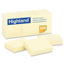 Highland 6539YW selvkl?bende sedler 1 1/2 x 2 gule 100 ark 12/pakke