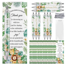 Lebsitey 50 set Penna Baby Shower Favors Presenter till gsterna Inkluderar 50 rullspetspennor och 50 hlsnings tack-bokmrken Baby Shower Party