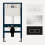 (Chrome Flush button) Wall Hung Concealed Cistern With Optional Flush Button 2