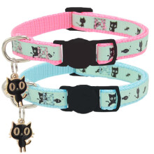 2er-Pack, im Dunkeln leuchtendes Katzenhalsband mit Glöckchen, Sicherheitshalsbänder für Katzenwelpen mit Anhänger, Hellblau und Rosa