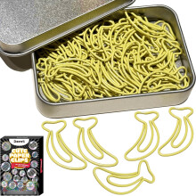 S?de papirclips 60 STK Bananformede papirclips Frugt Bogm?rker Clips Assorterede farver Sjove kontorgaver til kvinder M?nd Kolleger L?rere Studer