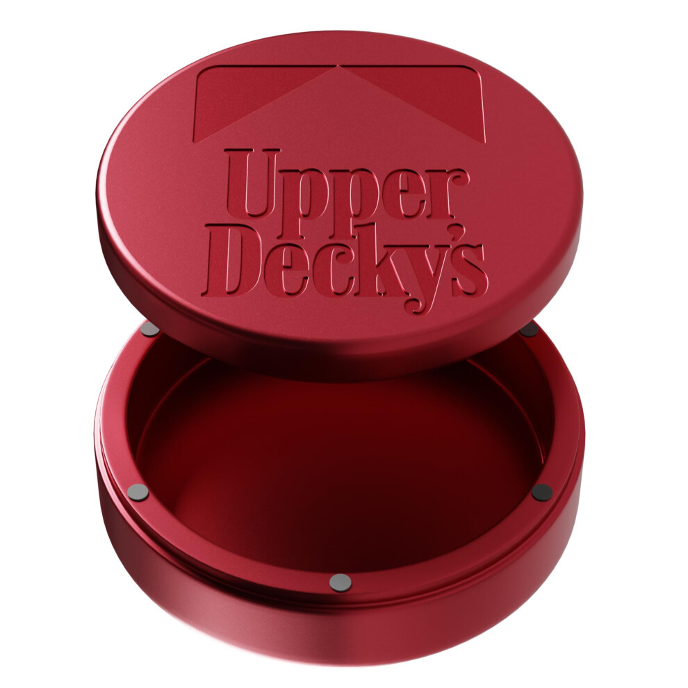 Zpack Red Magnetic Metal Can Holder Metal Container Carved Tin With Magnetic Closure Aluminum Container Slim Pouch Can Gift For Him (Red)
