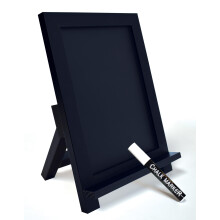 Cartello per lavagna da tavolo incorniciato, piccola lavagna magnetica con cornice in legno rustico, 9,5 x 14 pollici, con supporto pieghevole in