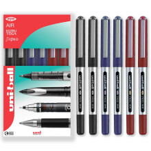uni-ball Eye Micro Ub-150 Gelpen - 0.5 mm - Verpakking van 6 - 2 Zwart, 2 Blauw, 2 Rood - In Cadeaubox
