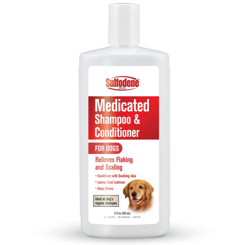 Shampoo e balsamo medicati al solfodene per cani 12 once