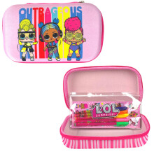 LOL Surprise Doll Penalhus S?t med LOL Stickers og Gel Penne til piger st?bt med lynl?s lyser?d
