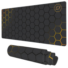 Bureau Mat, Zwart Goud Honingraat Technologie Uitgebreide Gaming Muismat Groot, 35.4"x15.7"