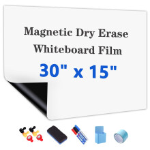 Jumuboard Lavagna Bianca Magnetica Pellicola 30""x 15"" Lavagna Cancellabile a Secco per Parete Set di Carta Lavagna Autoadesiva per Ufficio Sala C