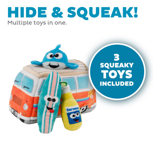 Outward Hound Hide A Surf Van Plush Dog Toy Puzzle 2