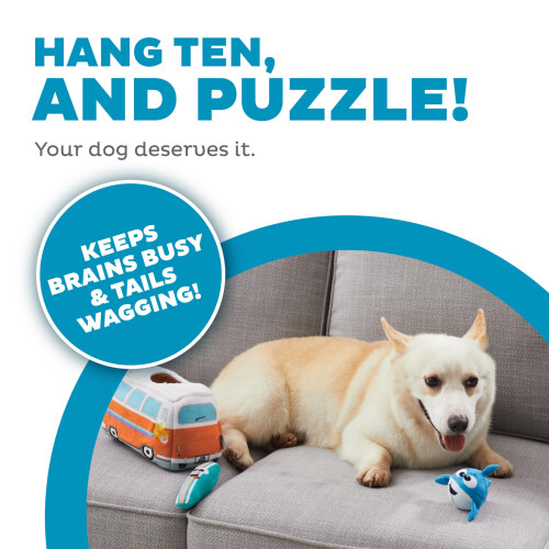 Outward Hound Hide A Surf Van Plush Dog Toy Puzzle 1