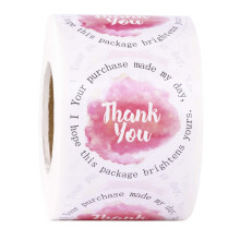WRAPAHOLIC Bedankt Business Stickers - Roze Inkt Schildering Cadeau Labels, Verzendlabels - 2 x 2 Inch 500 Totaal