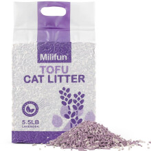 Tofu kattenbakvulling Stofvrij kattenbakvulling Sneldrogend Ultra absorberend klonterende kattenpellets Lavendel Geurbestrijding Minder verstrooiing
