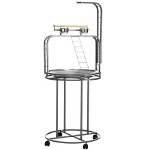 PawHut Supporto per pappagalli Grande Supporto per posatoio per uccelli con gancio per giocattoli e 3 scale Supporto per pappagalli con presa fac